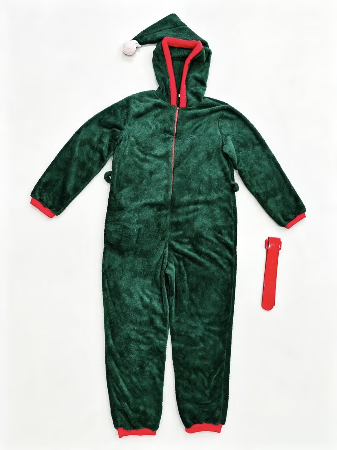 Women's Santa Claus Onesie Pajamas Plush Hooded Christmas Costume Set Holiday Party Role-Playing Costume