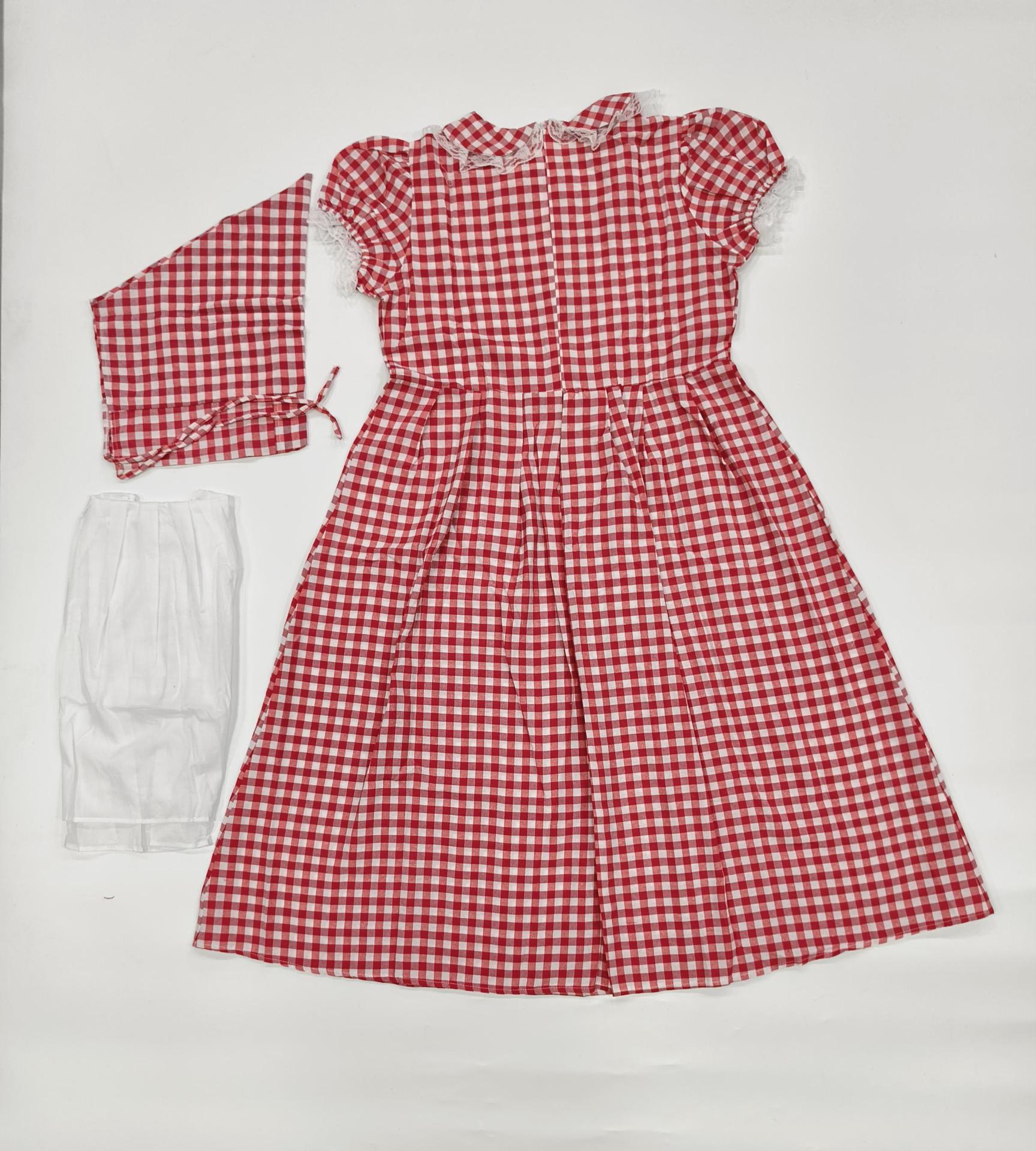 Halloween costume for adults, red plaid, cosplay of Little Red Riding Hood, The Big Bad Wolf, fairy tale character costume.
