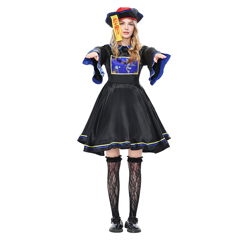 Women's Chinese-style modified zombie dress, Halloween Qing Dynasty zombie movie role-playing costume, Guangzhou