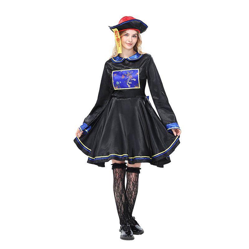 Women's Chinese-style modified zombie dress, Halloween Qing Dynasty zombie movie role-playing costume, Guangzhou