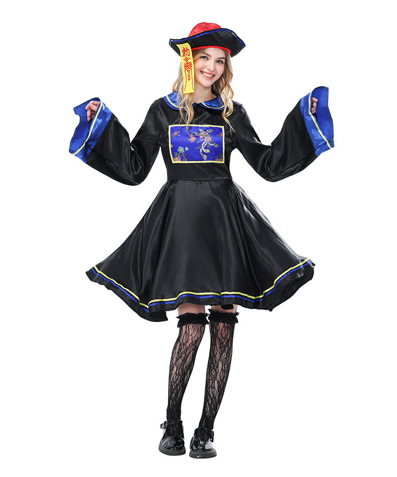 Women's Chinese-style modified zombie dress, Halloween Qing Dynasty zombie movie role-playing costume, Guangzhou