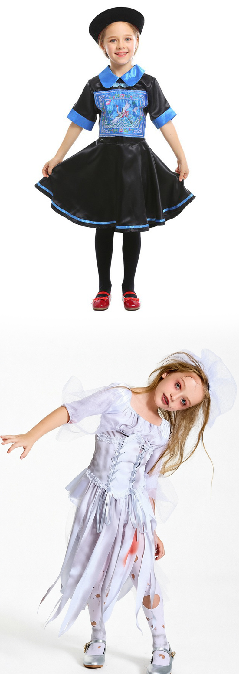 Children's jumpsuits, Halloween bridal white stockings, velvet dance stockings, girls' leggings accessories