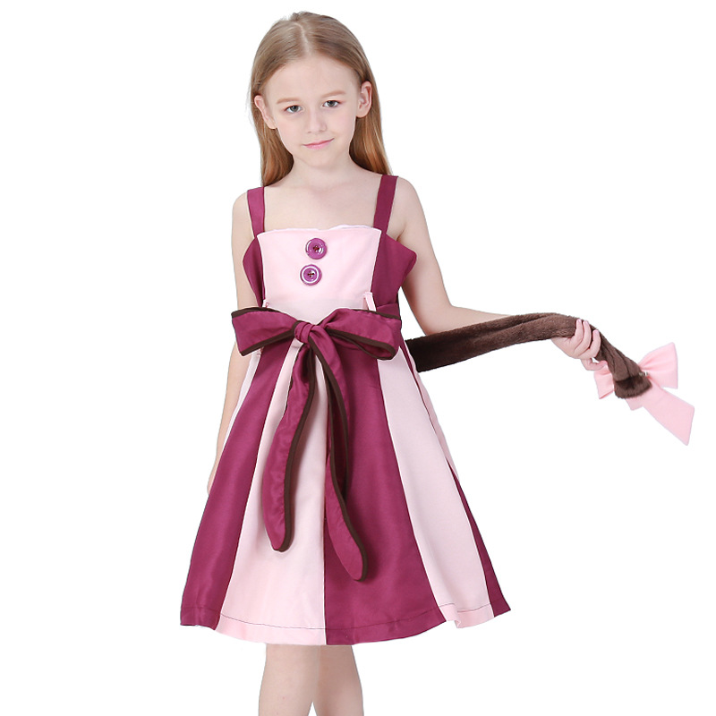 Dream Wonderland Park Children's Purple Girl Cosplay Costume Smiley Cat Party Costume Halloween Costume