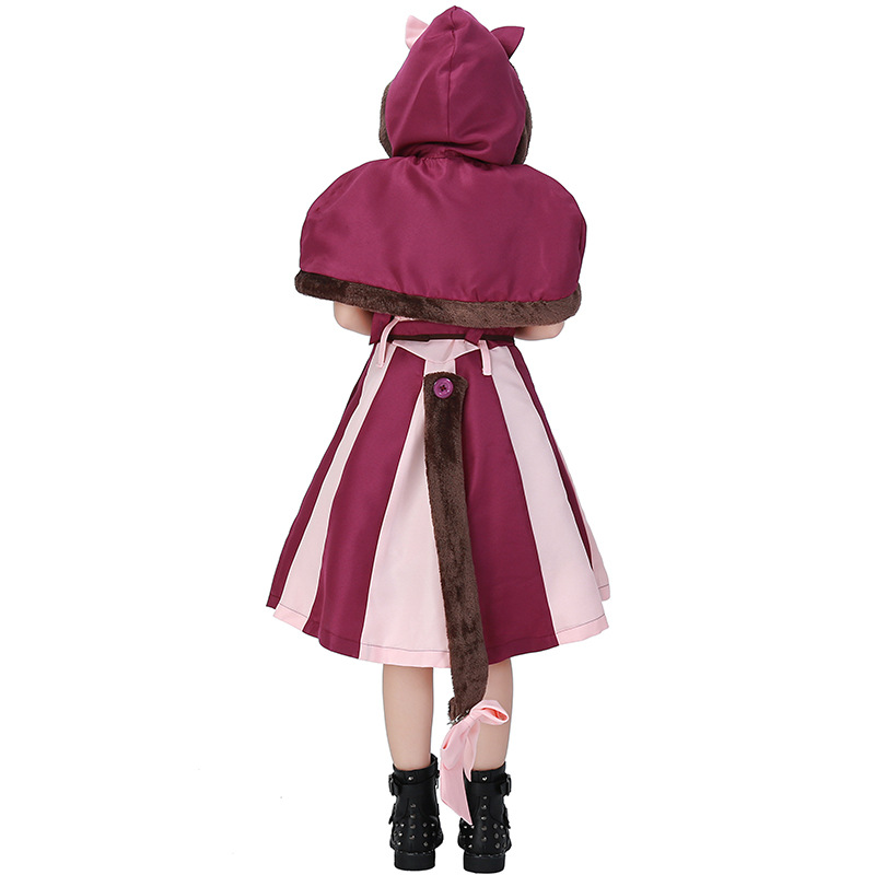 Dream Wonderland Park Children's Purple Girl Cosplay Costume Smiley Cat Party Costume Halloween Costume