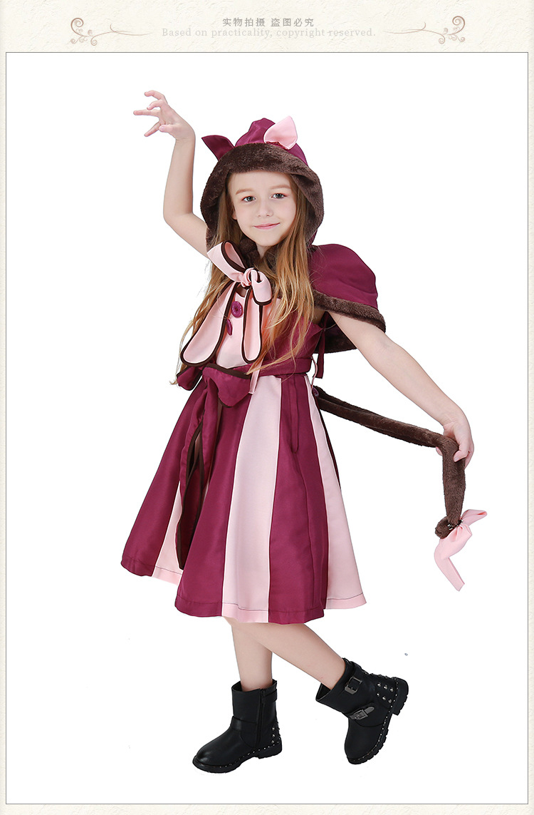 Dream Wonderland Park Children's Purple Girl Cosplay Costume Smiley Cat Party Costume Halloween Costume