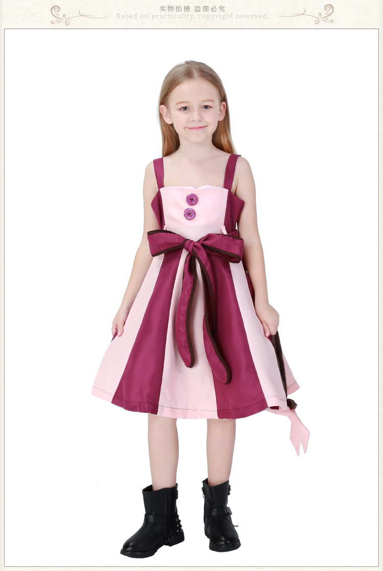 Dream Wonderland Park Children's Purple Girl Cosplay Costume Smiley Cat Party Costume Halloween Costume
