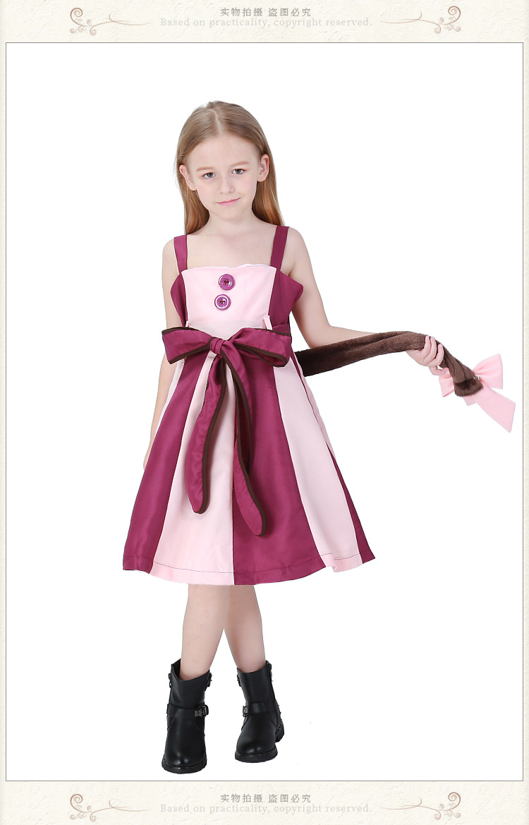 Dream Wonderland Park Children's Purple Girl Cosplay Costume Smiley Cat Party Costume Halloween Costume