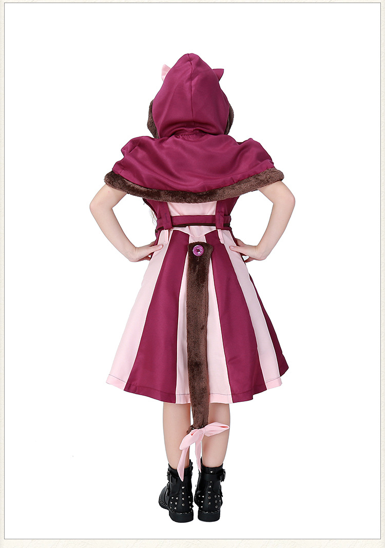 Dream Wonderland Park Children's Purple Girl Cosplay Costume Smiley Cat Party Costume Halloween Costume