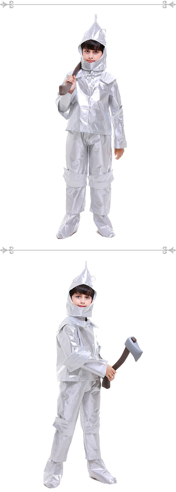 Halloween cosplay Tin Man/Tin Man costumes for boys, including a Wizard of Oz outfit.