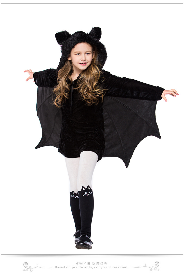 Halloween costume, girls' bat costume, cosplay, children's stage performance costume, prom party outfit