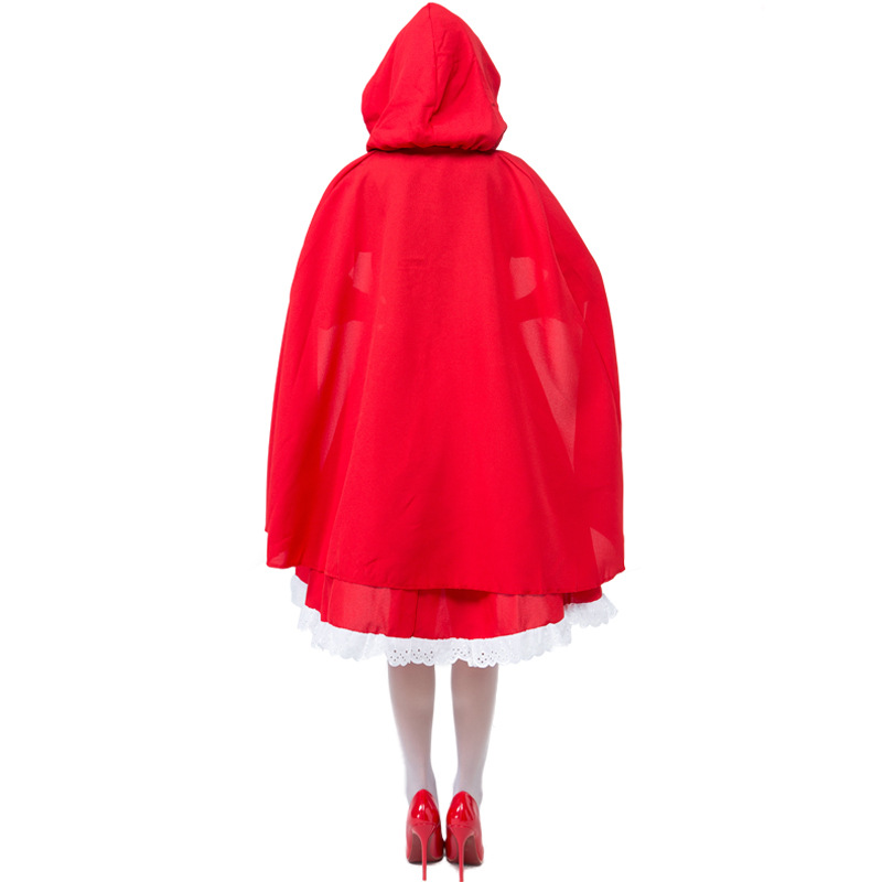 Halloween Little Red Riding Hood cosplay costume, red maid outfit, fairy tale adult stage play costume