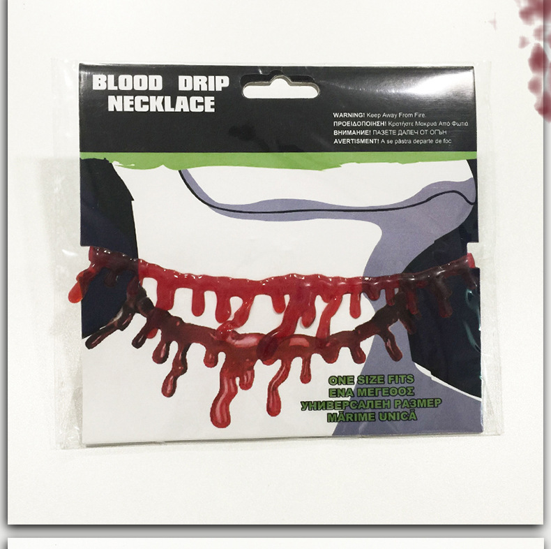 Halloween Creative Scar Necklace Red Realistic Necklace Red Flowing Liquid Choker A24