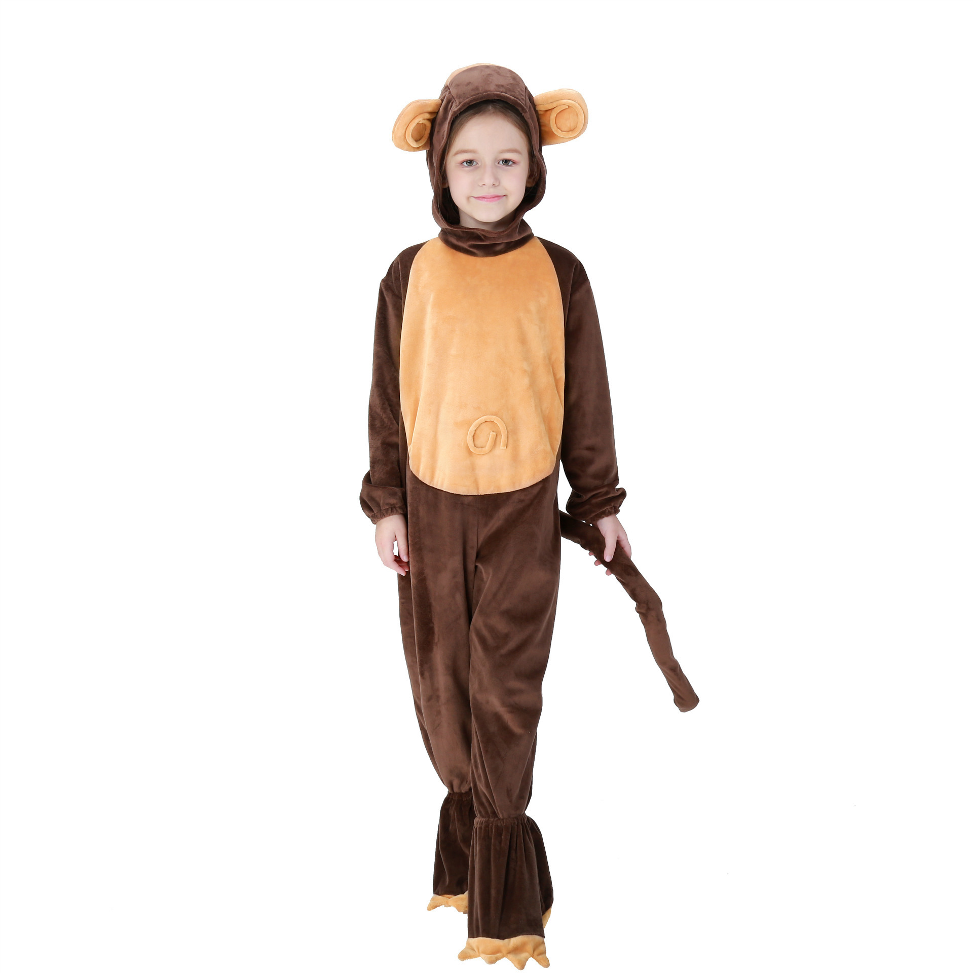 Halloween costume for children, monkey costume, animal role-playing loungewear, cosplay outfit, runs small, in stock.