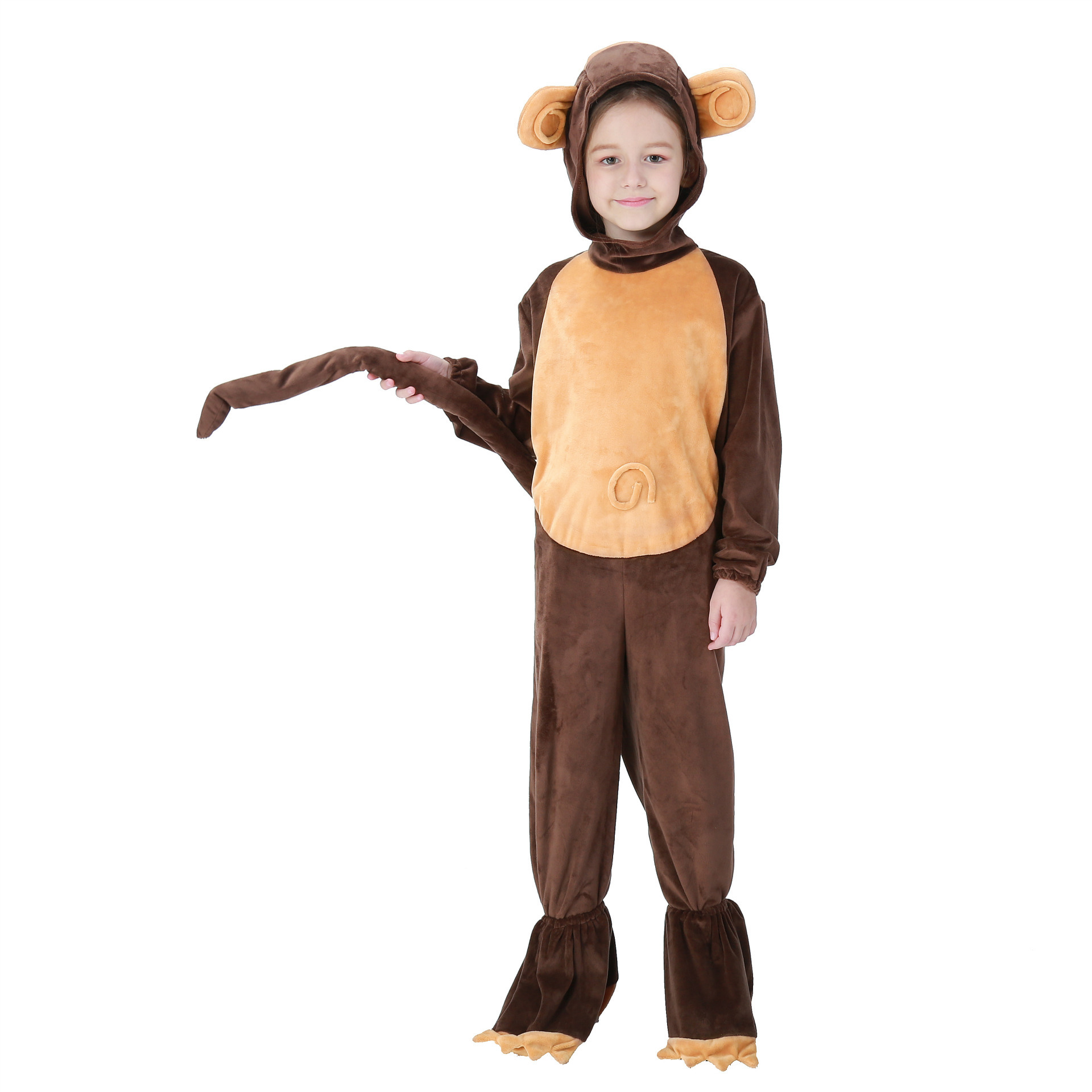 Halloween costume for children, monkey costume, animal role-playing loungewear, cosplay outfit, runs small, in stock.