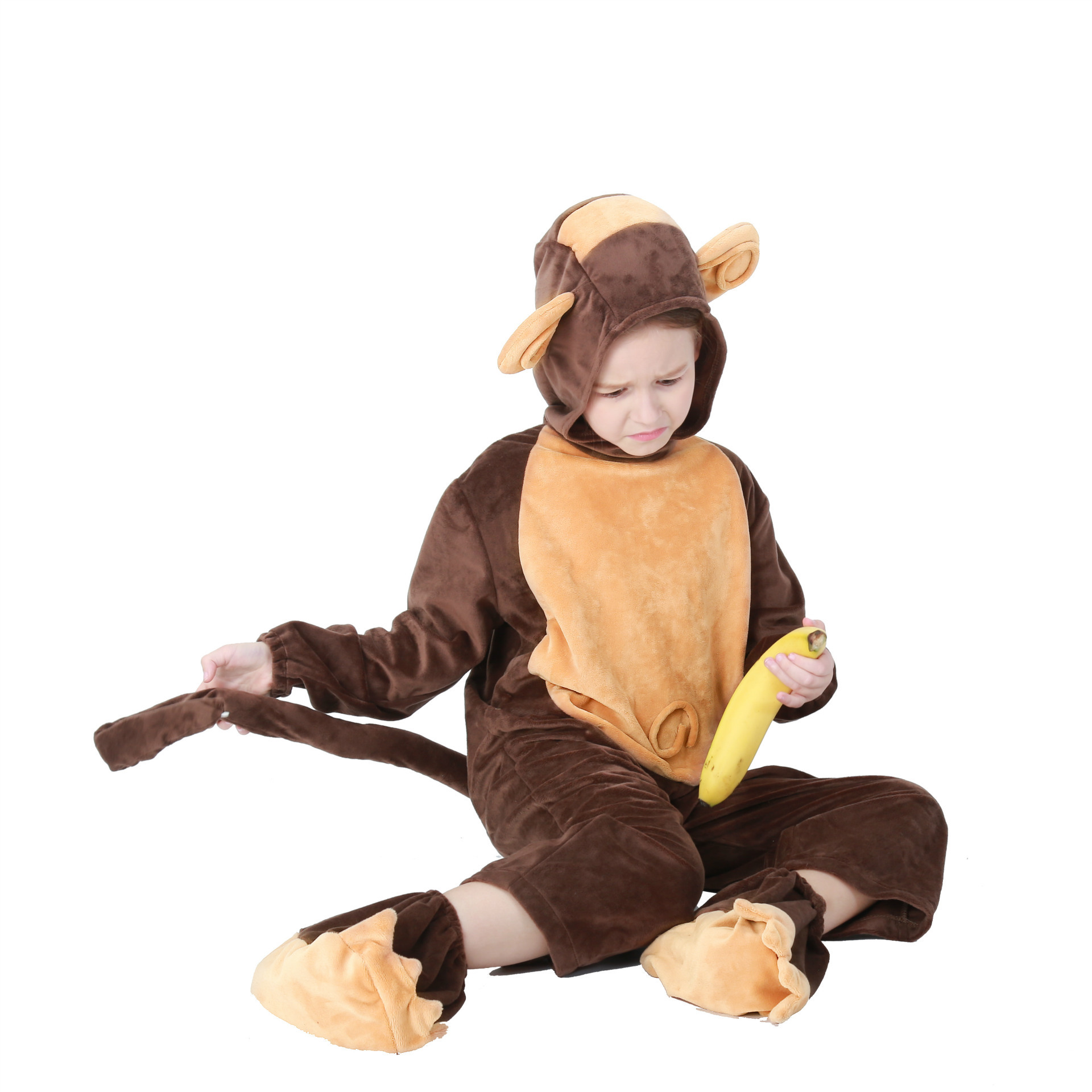 Halloween costume for children, monkey costume, animal role-playing loungewear, cosplay outfit, runs small, in stock.