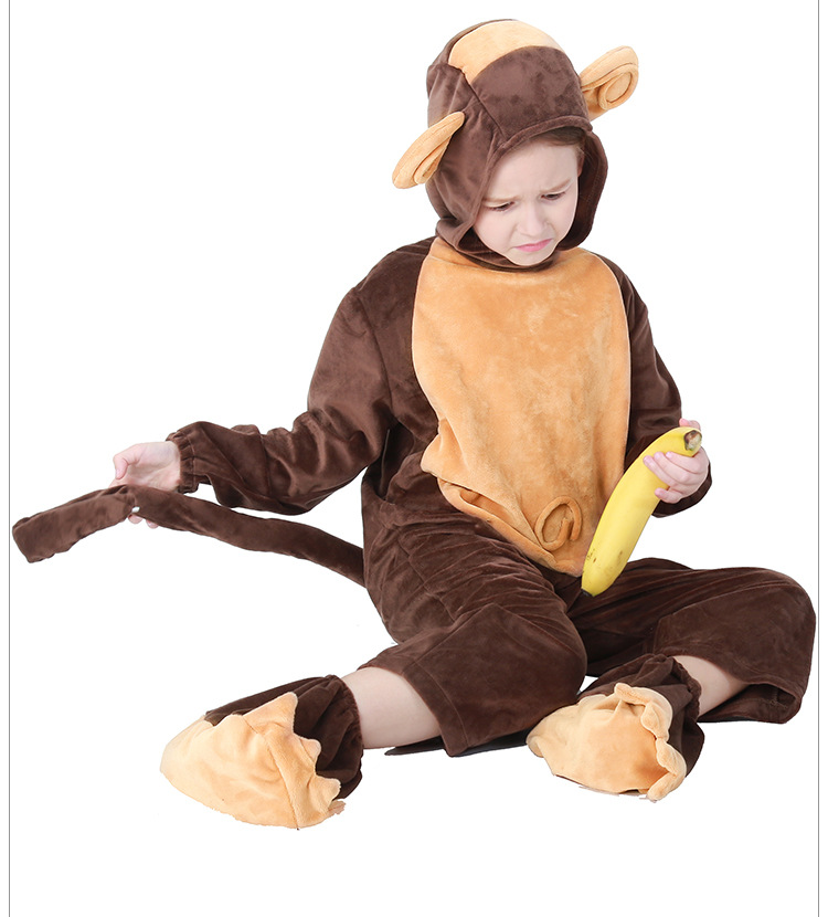 Halloween costume for children, monkey costume, animal role-playing loungewear, cosplay outfit, runs small, in stock.