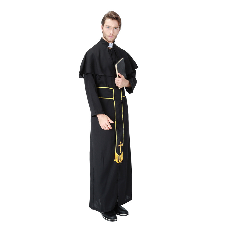 Cosplay Halloween Easter Carnival Adult Male Priest Costume
