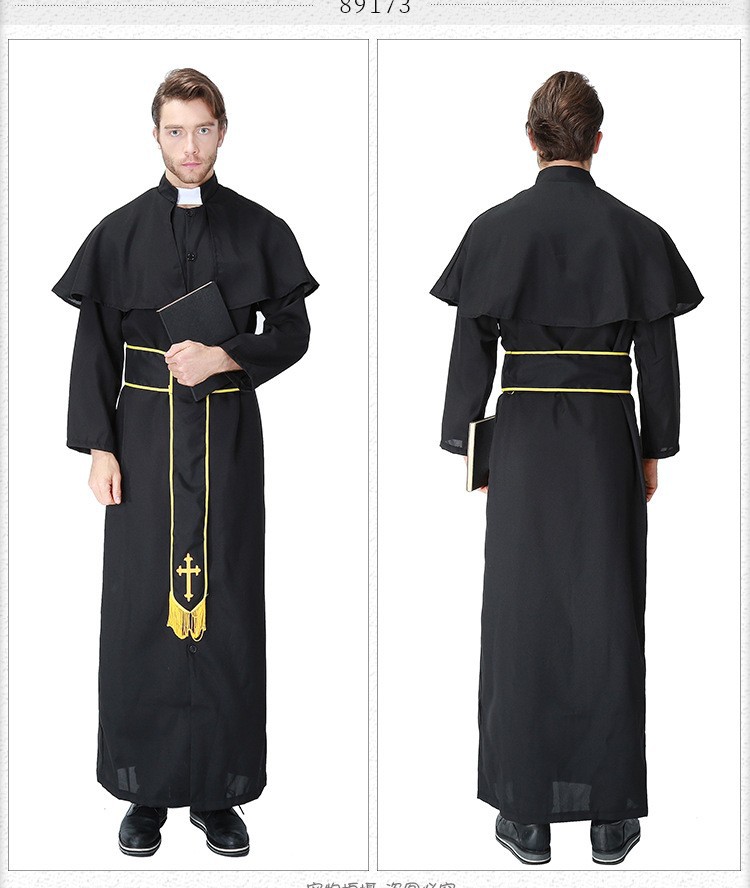 Cosplay Halloween Easter Carnival Adult Male Priest Costume