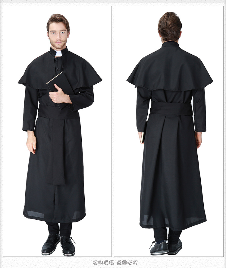 Cosplay Halloween Easter Carnival Adult Male Priest Costume