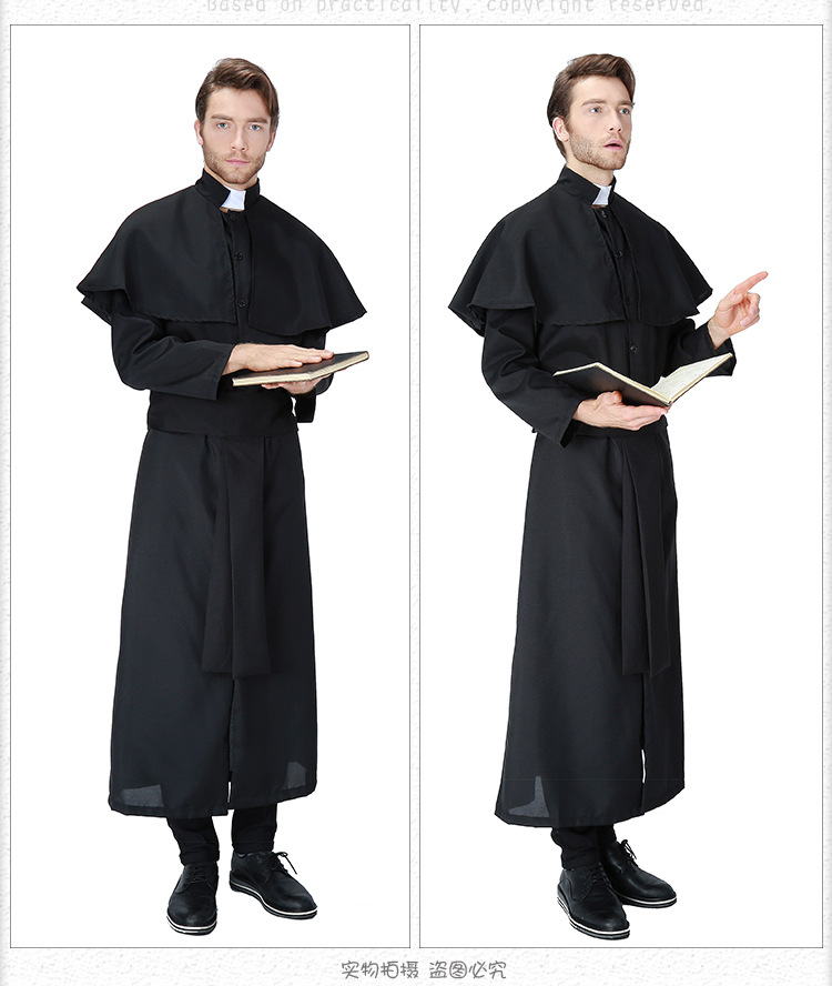 Cosplay Halloween Easter Carnival Adult Male Priest Costume