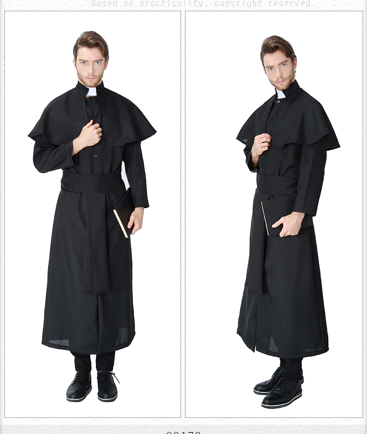 Cosplay Halloween Easter Carnival Adult Male Priest Costume