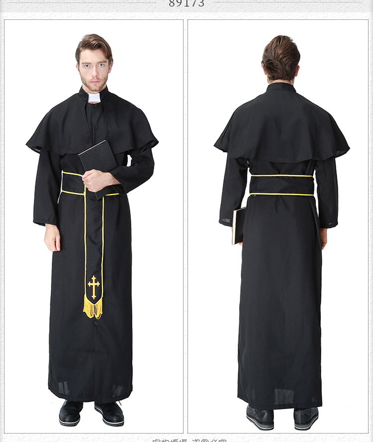 Cosplay Halloween Easter Carnival Adult Male Priest Costume