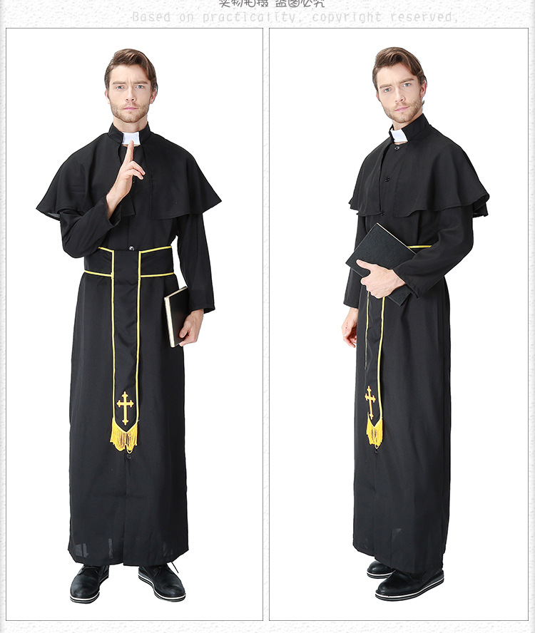 Cosplay Halloween Easter Carnival Adult Male Priest Costume