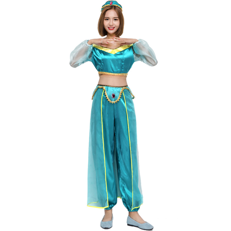 Japanese Halloween costume, princess costume, Indian dancer performance costume, two-color sexy belly dance costume