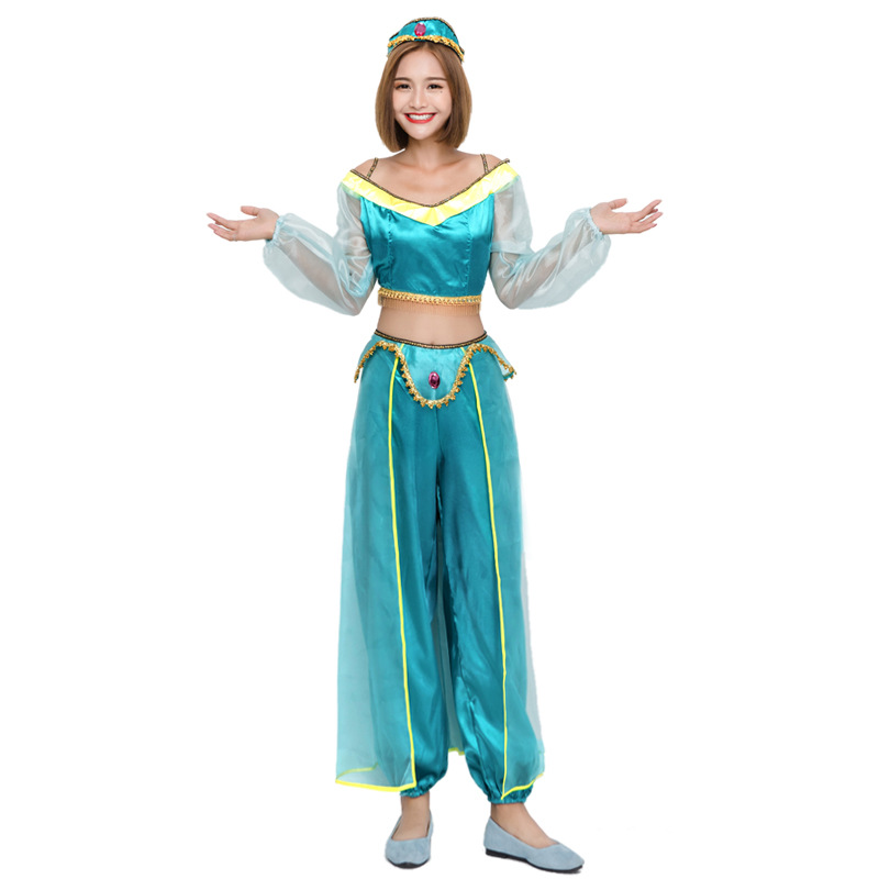Japanese Halloween costume, princess costume, Indian dancer performance costume, two-color sexy belly dance costume