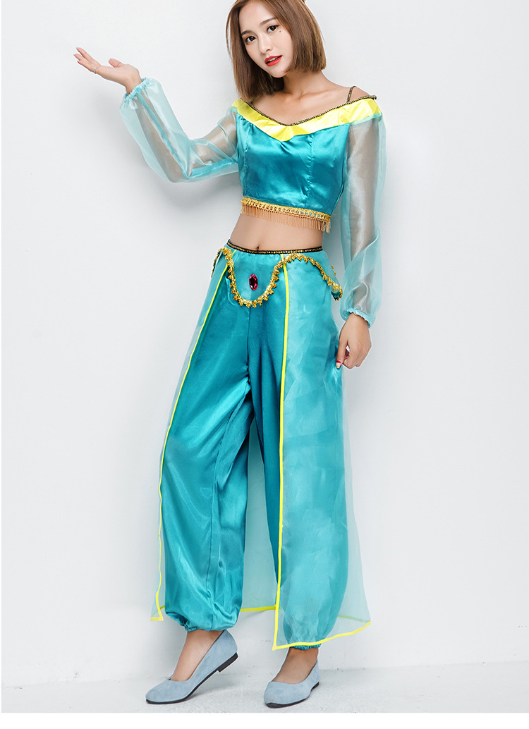 Japanese Halloween costume, princess costume, Indian dancer performance costume, two-color sexy belly dance costume