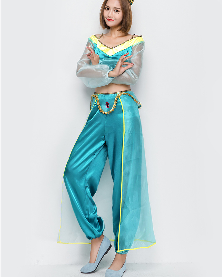 Japanese Halloween costume, princess costume, Indian dancer performance costume, two-color sexy belly dance costume