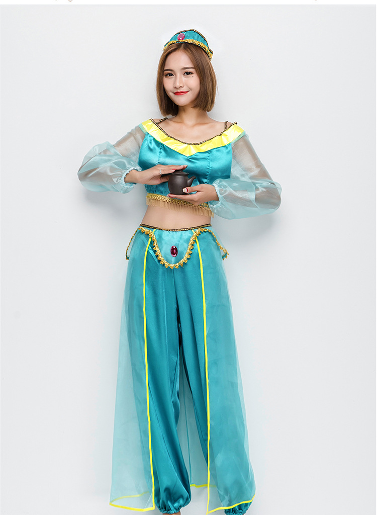 Japanese Halloween costume, princess costume, Indian dancer performance costume, two-color sexy belly dance costume