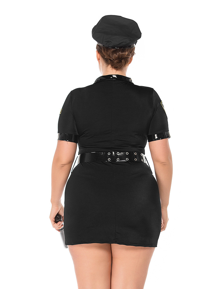 Plus-size female police uniform cosplay, police uniform party costume, outfit