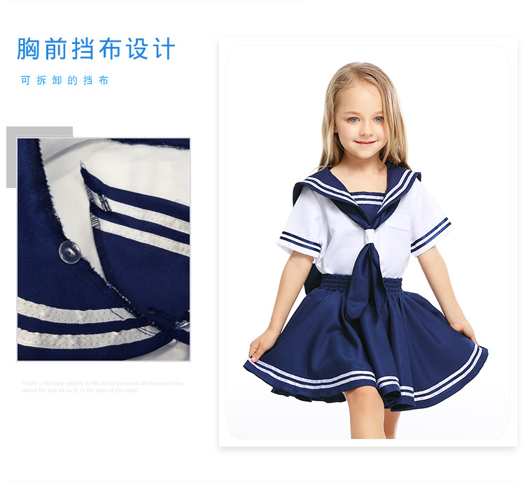 Children's Navy Sailor School Uniform Kindergarten Sailor Warrior Cosplay Costume Girls
