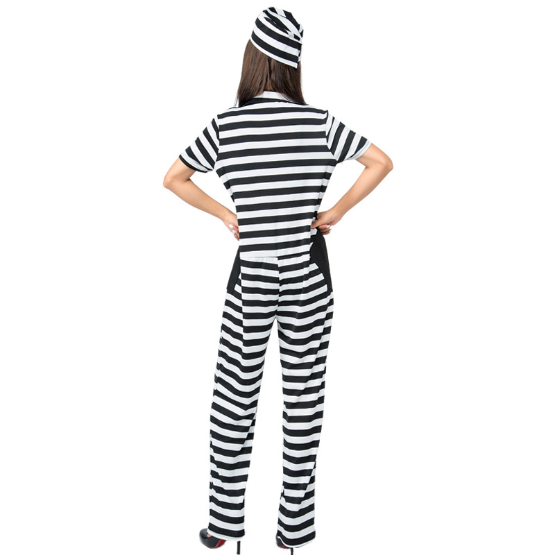 2023 Striped Jumpsuit Prisoner Costume, Rakuten Japanese Uniform Party Game Cosplay Costume