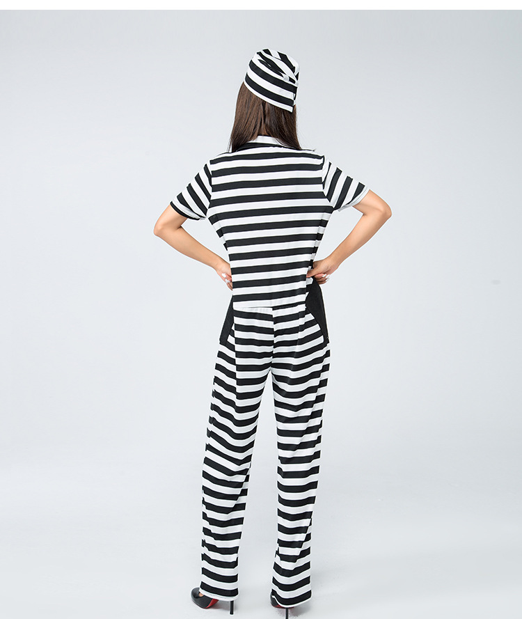 2023 Striped Jumpsuit Prisoner Costume, Rakuten Japanese Uniform Party Game Cosplay Costume