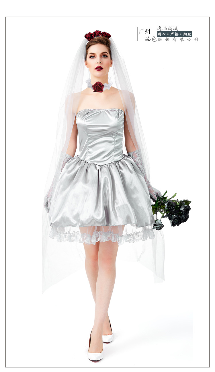 New Halloween adult ghost bride costume for masquerade parties, bars, and stages.