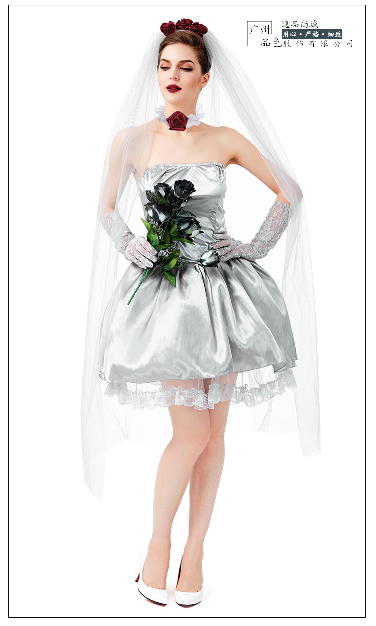 New Halloween adult ghost bride costume for masquerade parties, bars, and stages.