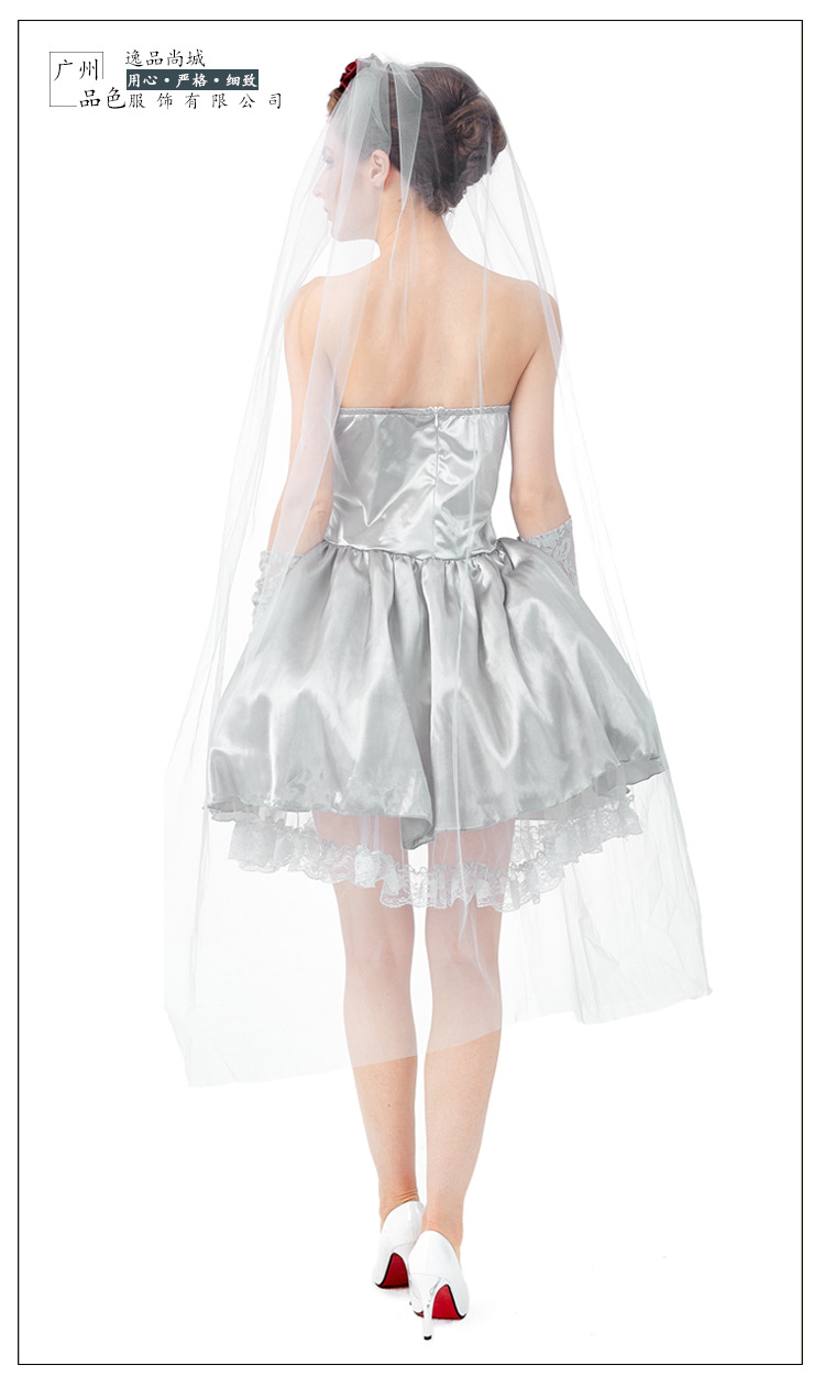 New Halloween adult ghost bride costume for masquerade parties, bars, and stages.
