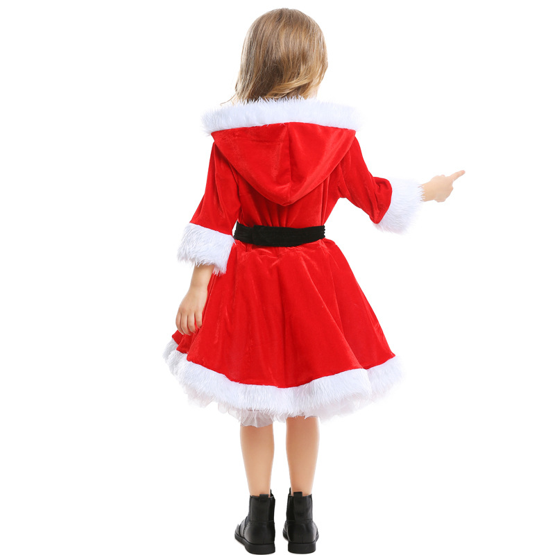 Christmas costumes for adults and children, parent-child outfits, Christmas girls' cosplay red Santa Claus tutu dress