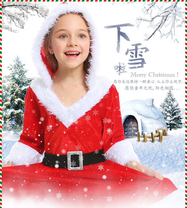 Christmas costumes for adults and children, parent-child outfits, Christmas girls' cosplay red Santa Claus tutu dress
