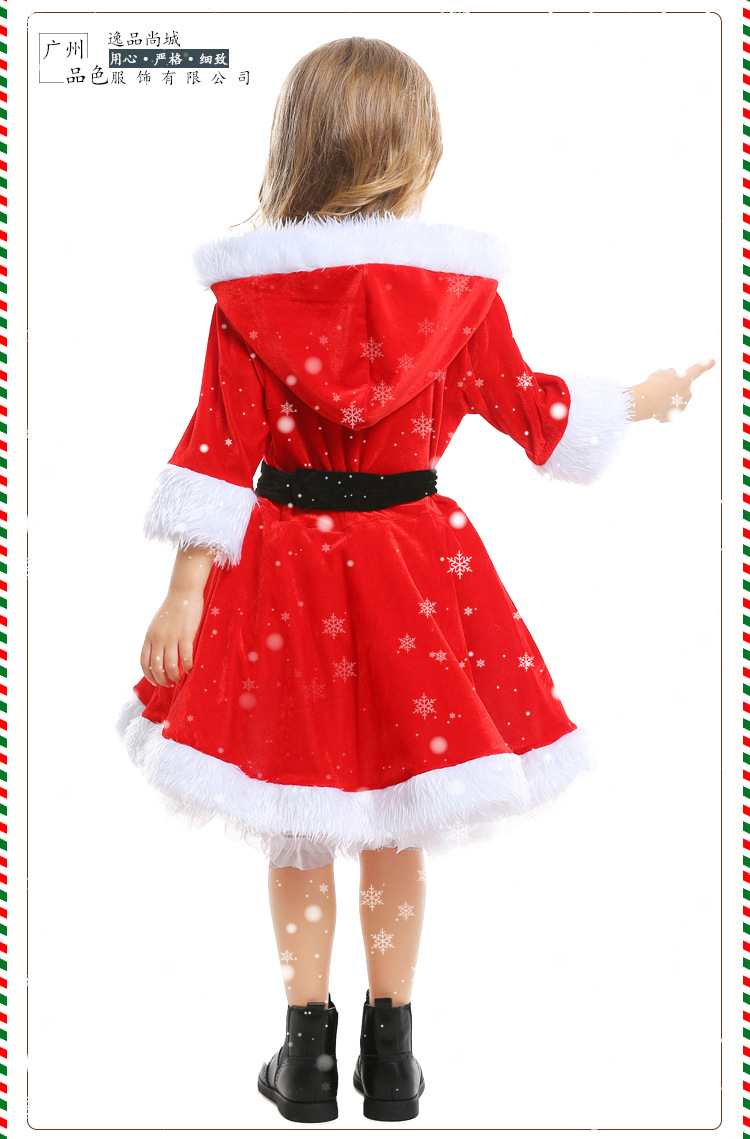 Christmas costumes for adults and children, parent-child outfits, Christmas girls' cosplay red Santa Claus tutu dress