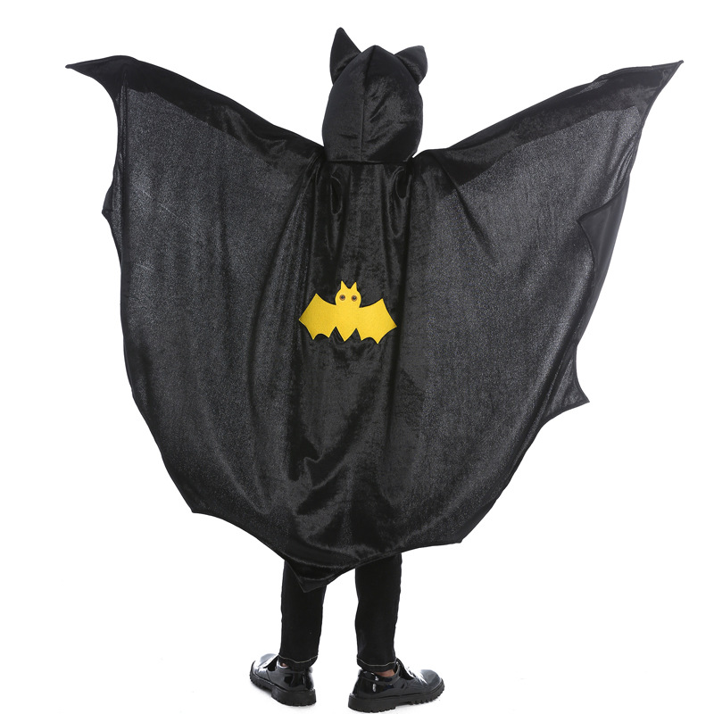Children's Halloween animal cosplay, bat hooded cape, black cloak, vampire costume