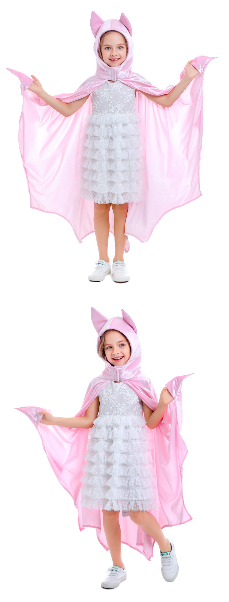 Children's Halloween animal cosplay, bat hooded cape, black cloak, vampire costume