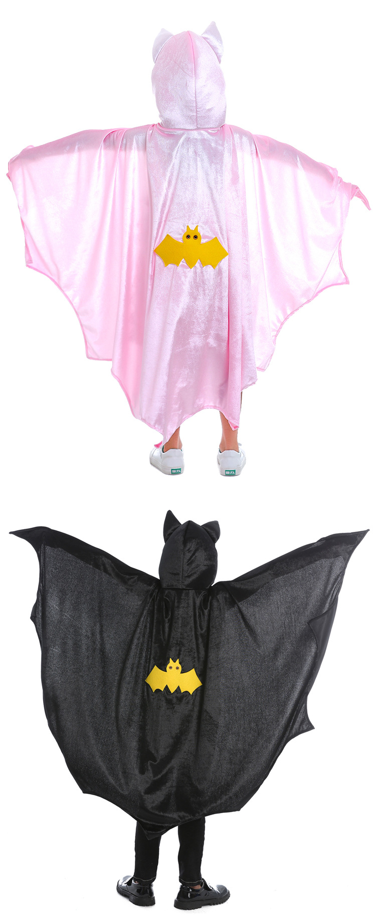 Children's Halloween animal cosplay, bat hooded cape, black cloak, vampire costume