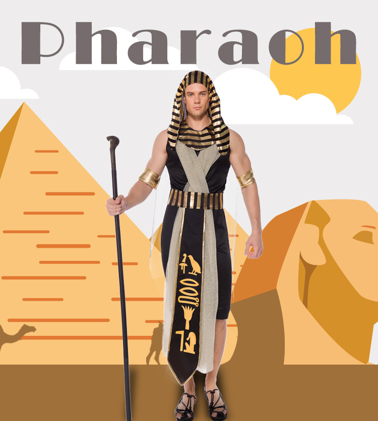 Ancient Egyptian monarch/king adult male cosplay Pharaoh Amun-Ra's son Egyptian mummy