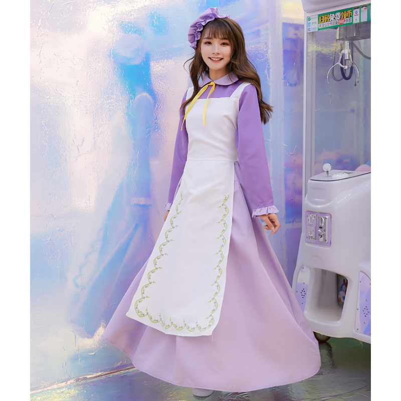 Halloween costume: Purple Teapot Lady, Castle Butler Maid, French Maid Dress, Fairy Tale Role Playing