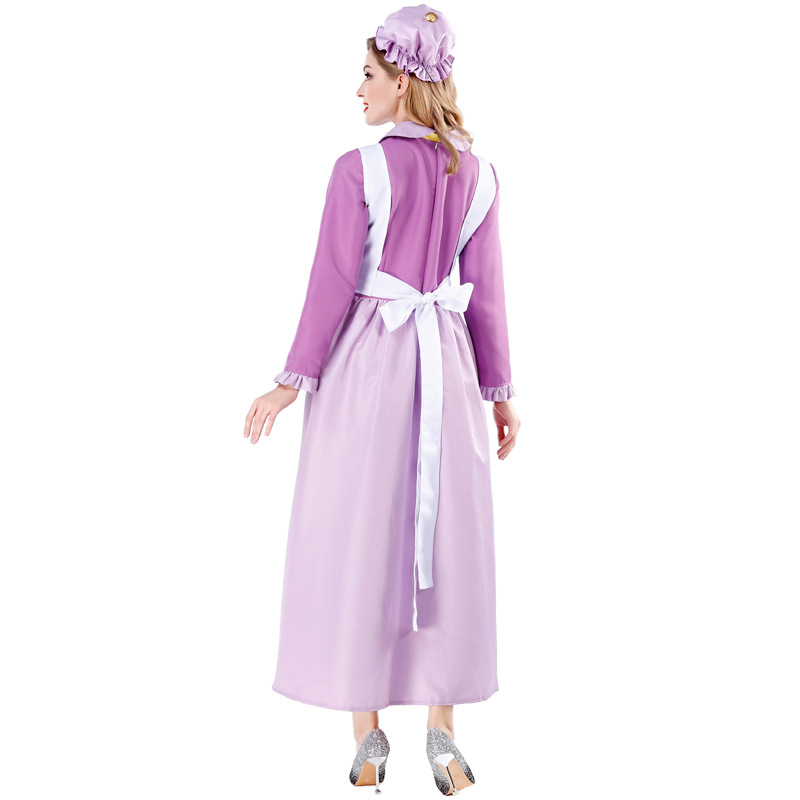 Halloween costume: Purple Teapot Lady, Castle Butler Maid, French Maid Dress, Fairy Tale Role Playing