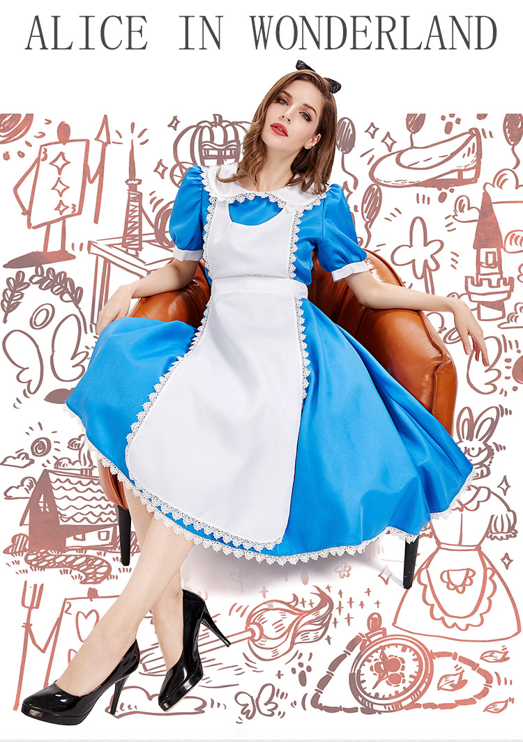 Alice in Wonderland Tea Party Costume - Blue Dress - Stage Performance Costume