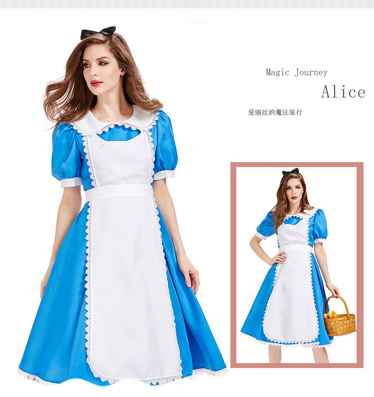 Alice in Wonderland Tea Party Costume - Blue Dress - Stage Performance Costume